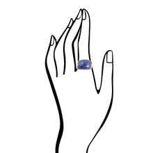 Load image into Gallery viewer, Flourished Bronze Ring - Lapis