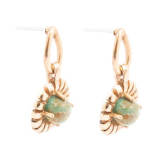 Load image into Gallery viewer, Fluted Blue Turquoise Drop Post Earrings