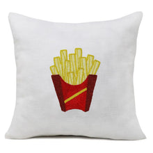 Load image into Gallery viewer, Hand-Beaded French Fries Pillow Cover – Fun Pop Art Decor
