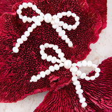 Load image into Gallery viewer, Freshwater White Pearl Bow Post Earrings