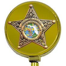 Load image into Gallery viewer, GL6-006 Polk County Florida Deputy Sheriff Metal ID Reel retractable Card Holder Grady Judd