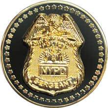 Load image into Gallery viewer, GL4-009 NYPD Sergeant Lapel Pin real 24KT Gold Plated New York City Police Sgt
