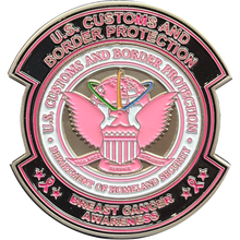 Load image into Gallery viewer, EL11-008 CBP Pink AMO Air and Marine Agent Challenge Coin Breast Cancer Awareness Blackhawk