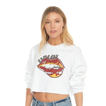 Load image into Gallery viewer, Game Day Lips Cropped Sweatshirt