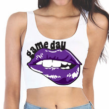 Load image into Gallery viewer, Game Day Lips Crop Tank Top