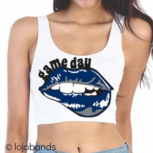 Load image into Gallery viewer, Game Day Lips Crop Tank Top