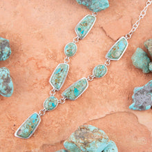 Load image into Gallery viewer, Genuine Blue Turquoise Sterling Silver Abstract Statement Necklace