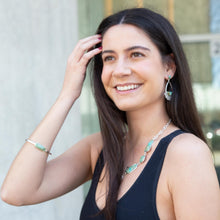 Load image into Gallery viewer, Genuine Blue Turquoise Sterling Silver Abstract Statement Necklace