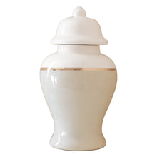 Load image into Gallery viewer, Beige Color Block Ginger Jar with Gold Accent