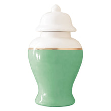 Load image into Gallery viewer, Cabbage Patch Green Color Block Ginger Jar with Gold Accent