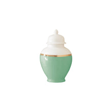 Load image into Gallery viewer, Cabbage Patch Green Color Block Ginger Jar with Gold Accent