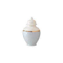 Load image into Gallery viewer, Hydrangea Light Blue Color Block Ginger Jar with Gold Accent