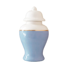 Load image into Gallery viewer, Serenity Blue Color Block Ginger Jar with Gold Accent