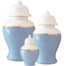 Load image into Gallery viewer, Serenity Blue Color Block Ginger Jar with Gold Accent