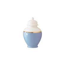 Load image into Gallery viewer, Serenity Blue Color Block Ginger Jar with Gold Accent