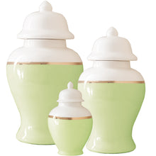 Load image into Gallery viewer, Spring Green Color Block Ginger Jar with Gold Accent