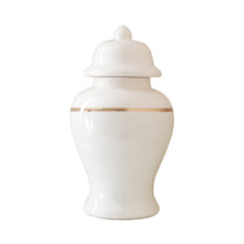 Load image into Gallery viewer, White Color Block Ginger Jar with Gold Accent