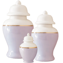 Load image into Gallery viewer, Light Lavender Color Block Ginger Jar with Gold Accent