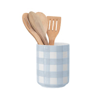 Load image into Gallery viewer, Gingham Large Vase/ Utensil Holder