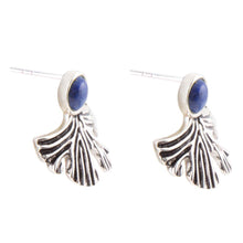 Load image into Gallery viewer, Ginko Blue Lapis and Sterling Silver Stud Earrings