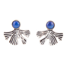 Load image into Gallery viewer, Ginko Blue Lapis and Sterling Silver Stud Earrings