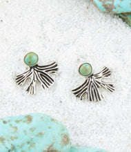 Load image into Gallery viewer, Ginko Blue Turquoise and Sterling Silver Stud Earrings