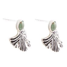 Load image into Gallery viewer, Ginko Blue Turquoise and Sterling Silver Stud Earrings