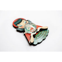 Load image into Gallery viewer, Girl with A Snow Globe Brooch by Laliblue