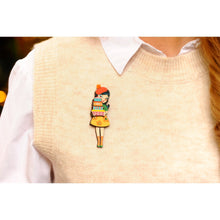 Load image into Gallery viewer, Girl with Retro Pyrex Containers Brooch by Laliblue