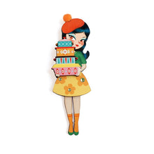 Load image into Gallery viewer, Girl with Retro Pyrex Containers Brooch by Laliblue