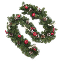 Load image into Gallery viewer, Ukrainian Christmas Garland w. Straw Bows, Apples &amp; Pine Cones 59 Inches
