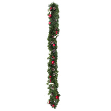 Load image into Gallery viewer, Ukrainian Christmas Garland w. Straw Bows, Apples &amp; Pine Cones 59 Inches