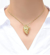Load image into Gallery viewer, Silver Anatomical Heart Cremation Urn Necklace