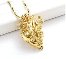 Load image into Gallery viewer, Silver Anatomical Heart Cremation Urn Necklace