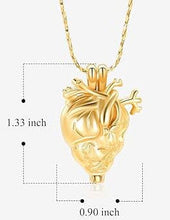 Load image into Gallery viewer, Silver Anatomical Heart Cremation Urn Necklace