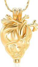 Load image into Gallery viewer, Silver Anatomical Heart Cremation Urn Necklace