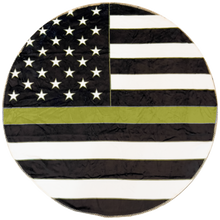 Load image into Gallery viewer, EL10-017 Official America's Front Line Thin Gold Line 911 Emergency Dispatcher Round Blanket Bedding Sofa Couch Throw Trucker Yellow