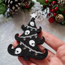 Load image into Gallery viewer, Gothic Christmas Tree Brooch by Cherryloco