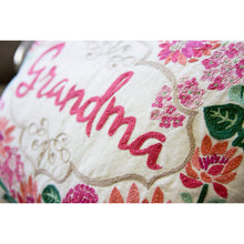 Load image into Gallery viewer, Grandma Love Letters Hand-Embroidered Pillow by CatStudio