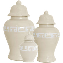 Load image into Gallery viewer, Beige Greek Key Ginger Jars