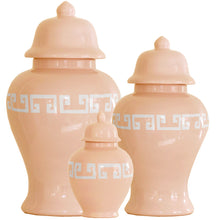 Load image into Gallery viewer, Coral Greek Key Ginger Jars