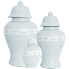 Load image into Gallery viewer, Hydrangea Blue Greek Key Ginger Jars