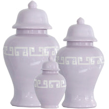 Load image into Gallery viewer, Light Lavender Greek Key Ginger Jars