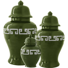 Load image into Gallery viewer, Moss Green Greek Key Ginger Jars