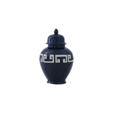 Load image into Gallery viewer, Navy Blue Greek Key Ginger Jars