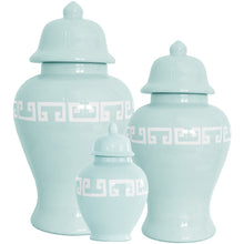 Load image into Gallery viewer, Robin's Egg Greek Key Ginger Jars