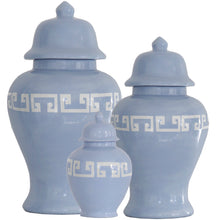 Load image into Gallery viewer, Serenity Blue Greek Key Ginger Jars