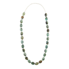Load image into Gallery viewer, Green African Turquoise Slip On Sterling Silver Necklace