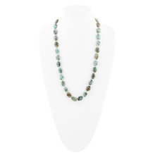 Load image into Gallery viewer, Green African Turquoise Slip On Sterling Silver Necklace