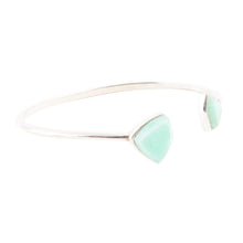 Load image into Gallery viewer, Green Chrysophase Open Sterling Silver Cuff Bracelet